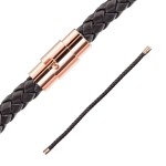 Kožený náramek proplétaný tmavě hnědý (20,5 cm)