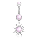 Visací piercing do pupíku (tyrkysová)
