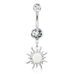 Visací piercing do pupíku sluníčko (růžová)