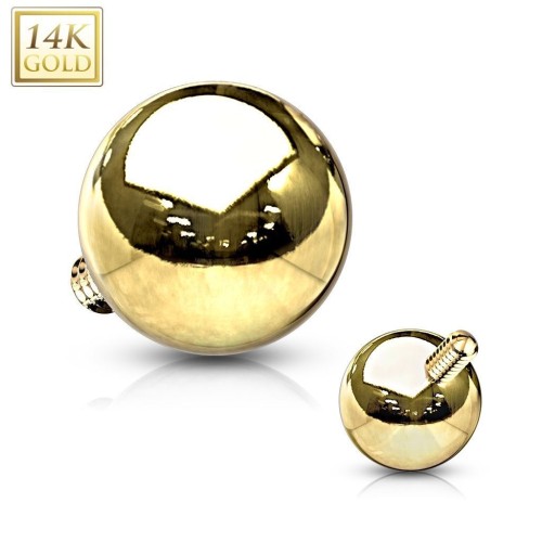 Zlatý piercing - mikrodermál kulička 3mm, Au 585/1000