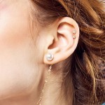 Zlacený cartilage piercing do ucha, hvězda (3 mm) [5]