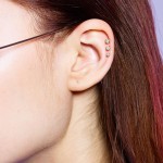 Černý cartilage piercing do ucha, čirý kámen (2 mm) [3]