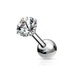 Cartilage piercing do ucha, čirý kámen (4 mm, 1,2 x 6 mm)