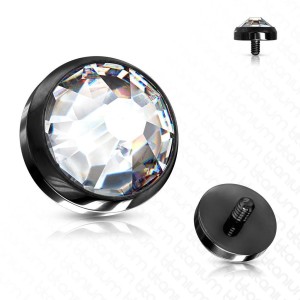 Černý microdermal piercing - ozdobná část