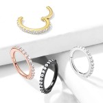 Piercing segment kruh s kamínky, zlacený