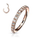 Piercing segment kruh s kamínky, zlacený
