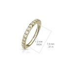 Piercing segment kruh s kamínky, zlacený