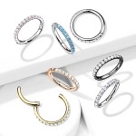 Piercing segment kruh s kamínky, zlacený
