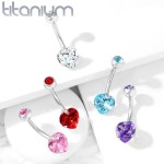 Piercing do pupíku srdce - TITAN (tyrkysová)