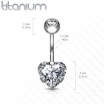 Piercing do pupíku srdce - TITAN (tyrkysová)