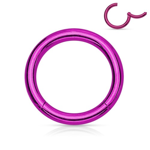 Piercing segment kruh - fialový (1,2 x 6 mm)