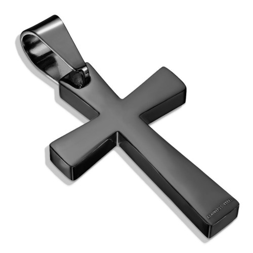 Černý ocelový přívěsek - kříž