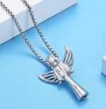 Náhrdelník - pamětní přívěsek, pietní přívěsek, přívěsek na popel anděl ocelový