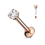 Piercing do brady - zirkon (černá)