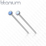 Variabilní piercing do nosu TITAN, opál 2 mm (modrá) [3]