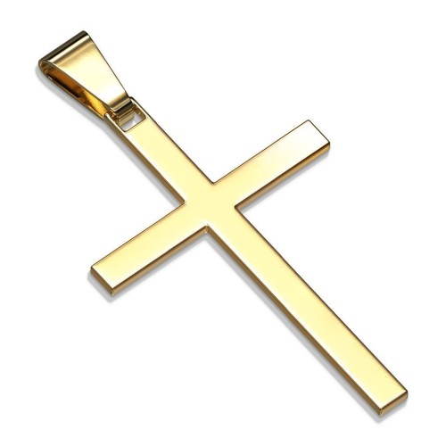 Zlacený ocelový přívěsek - kříž
