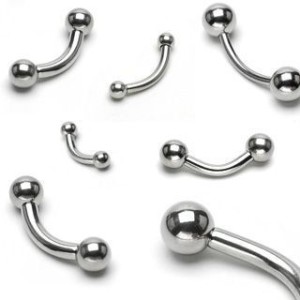 Piercing do obočí - kuličky, tl. tyčky 1,6 mm