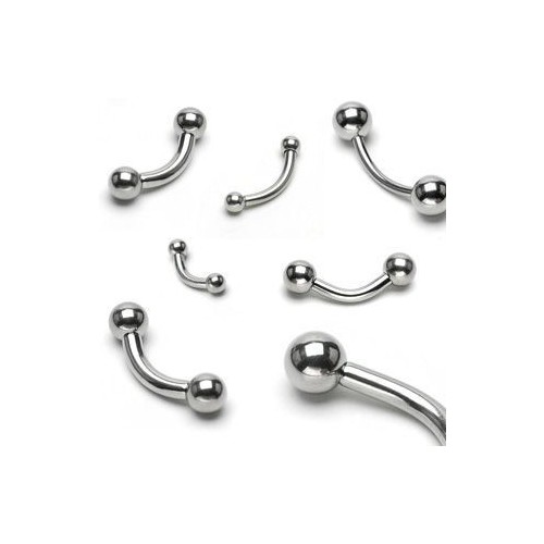 Piercing do obočí - kuličky, tl. tyčky 1,2 mm (1,2 x 8 mm, 4 mm kuličky)