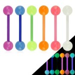 Piercing do jazyka - svítící ve tmě (modrá)