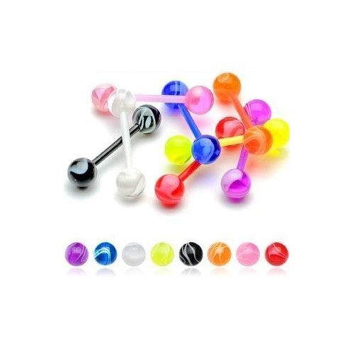 Piercing do jazyka (modrá)