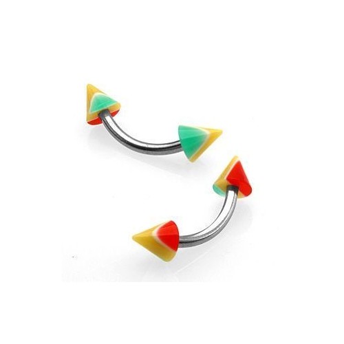 Piercing do obočí - RASTA (3 x 3 mm)