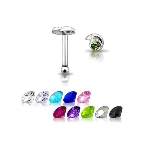 Stříbrný piercing do nosu (tyrkysová)