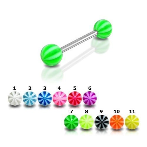 Piercing do jazyku (bílá)