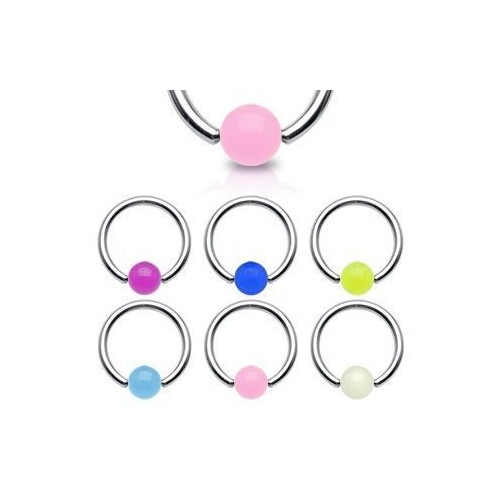 Piercing - kruh (zelená, 1,6 x 13 mm)