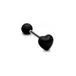 Piercing do jazyku - srdíčko (bílá)