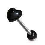 Piercing do jazyku - srdíčko (bílá)