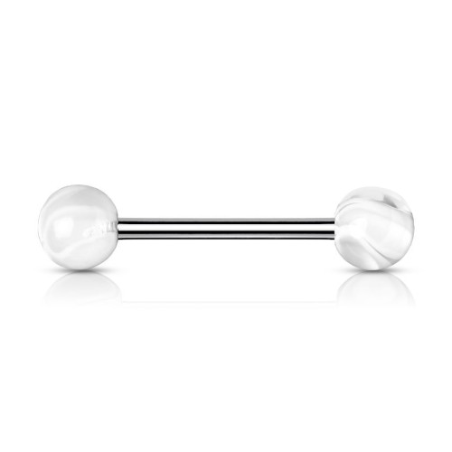 Piercing do jazyka akrylát (bílá)