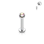 Piercing do brady - labreta (tyrkysová, 3 mm, 1,2 x 8 mm)
