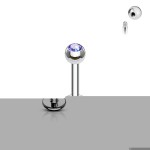 Piercing do brady - labreta (světle fialová, 3 mm, 1,2 x 10 mm)