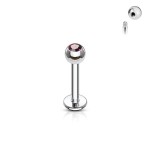 Piercing do brady - labreta (světle fialová, 3 mm, 1,2 x 10 mm)