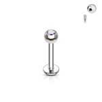 Piercing do brady - labreta (světle fialová, 3 mm, 1,2 x 10 mm)