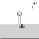 Piercing do brady - labreta (tyrkysová, 3 mm, 1,2 x 10 mm)