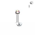 Piercing do brady - labreta (červená, 3 mm, 1,2 x 10 mm)