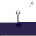 Piercing do brady - labreta (černá, 3 mm, 1,2 x 10 mm)