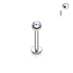 Piercing do brady - labreta (černá, 3 mm, 1,2 x 10 mm)