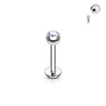 Piercing do brady - labreta (černá, 3 mm, 1,2 x 10 mm)