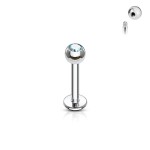Piercing do brady - labreta (černá, 3 mm, 1,2 x 10 mm)
