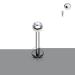 Piercing do brady - labreta (světle modrá, 3 mm, 1,2 x 10 mm)