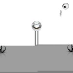 Piercing do brady - labreta (červená, 3 mm, 1,2 x 8 mm)