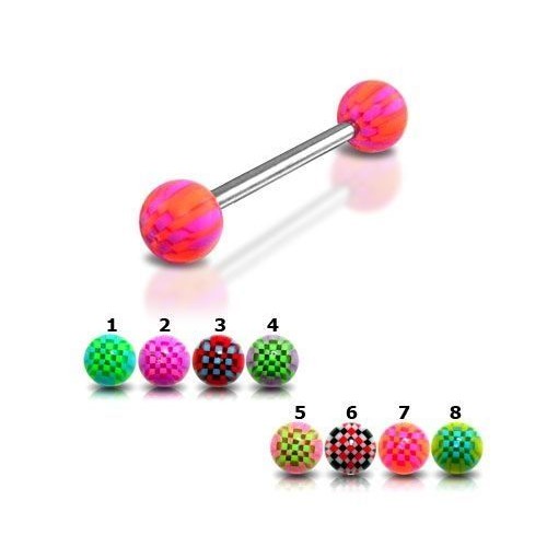 Piercing do jazyka akrylát (růžová/fialová)