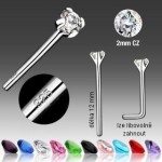 Variabilní piercing do nosu (tmavě růžová)