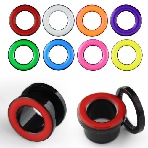 Akrylátový tunel - barevný okraj (růžová, 14 mm)