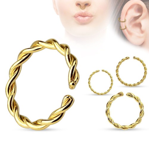 Piercing do nosu - kruh zlacený (1,0 x 8 mm)