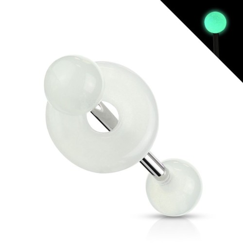 Piercing do jazyka - svítící (bílá)