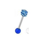 Piercing do jazyku - hrací kostka (čirá)