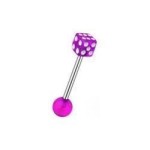 Piercing do jazyku - hrací kostka (červená)